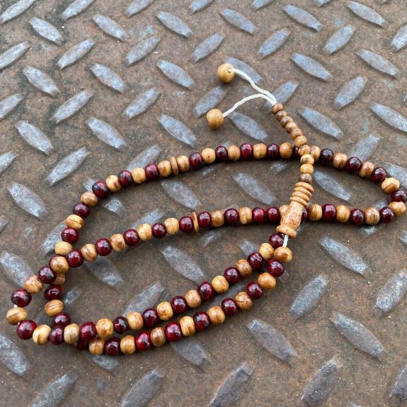 Wood Prayer Beads Tasbeeh Muslim Religious Bead Tan/Brown Handmade - Picture 7 of 10